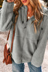 Sherpa Fleece Zip Front Drawstring Hood Drop Shoulder Pocketed Jacket